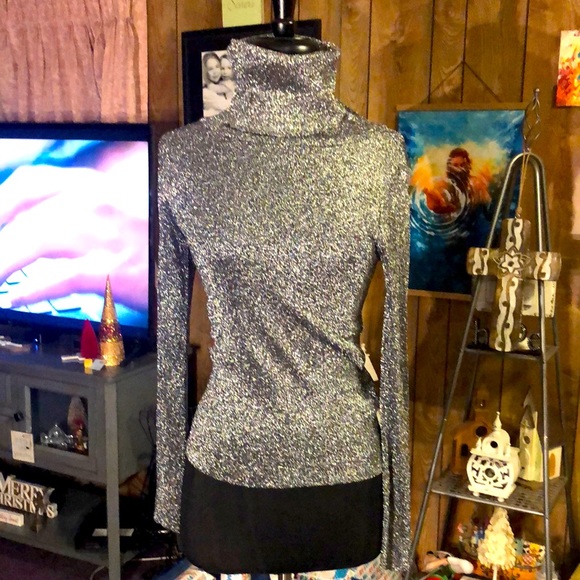 Neiman Marcus Tops - Beautiful Metallic & Polyester Silver Glittery Blouse from Neiman Marcus!